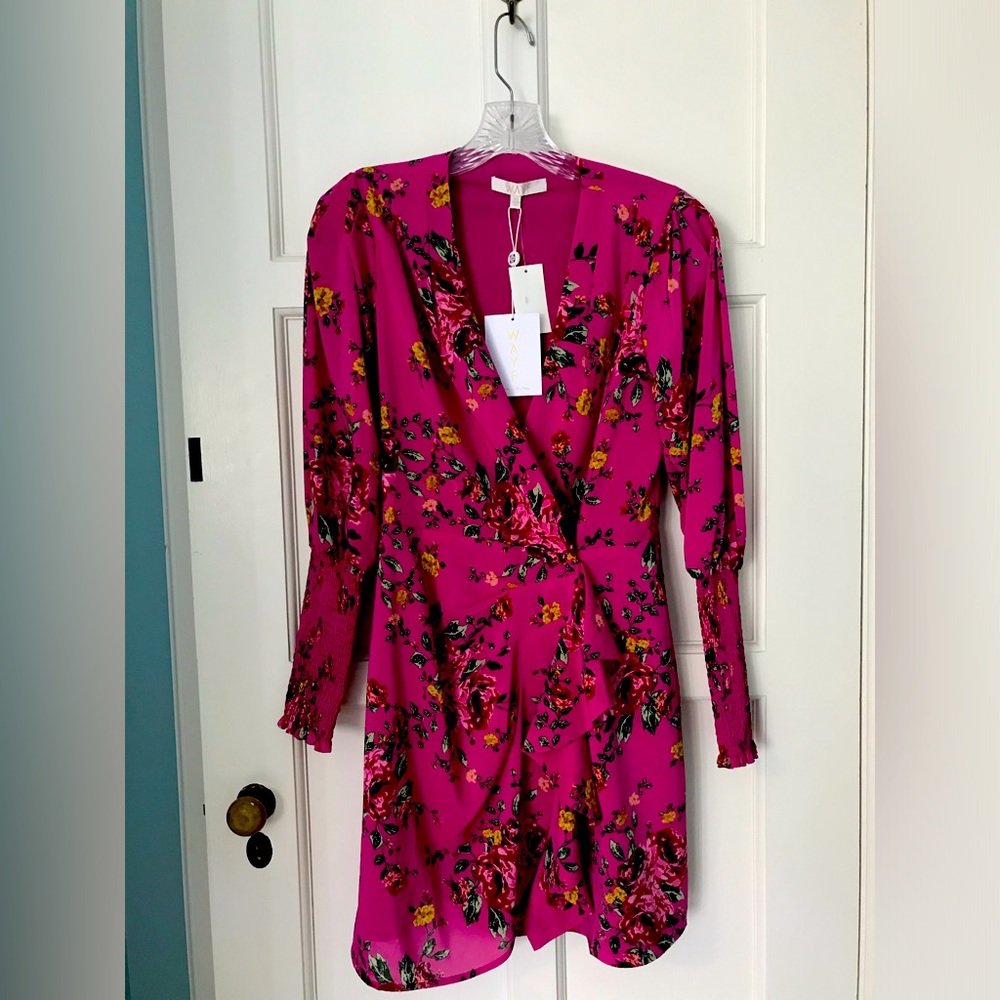 Pink floral dress, XS
